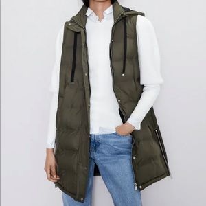 Zara Long Puffer Vest
